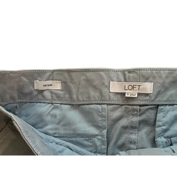 LOFT Women's Size 4 The‎ Slim Chino Pant Sky Light Blue 97% Cotton Straight Leg - Picture 5 of 8